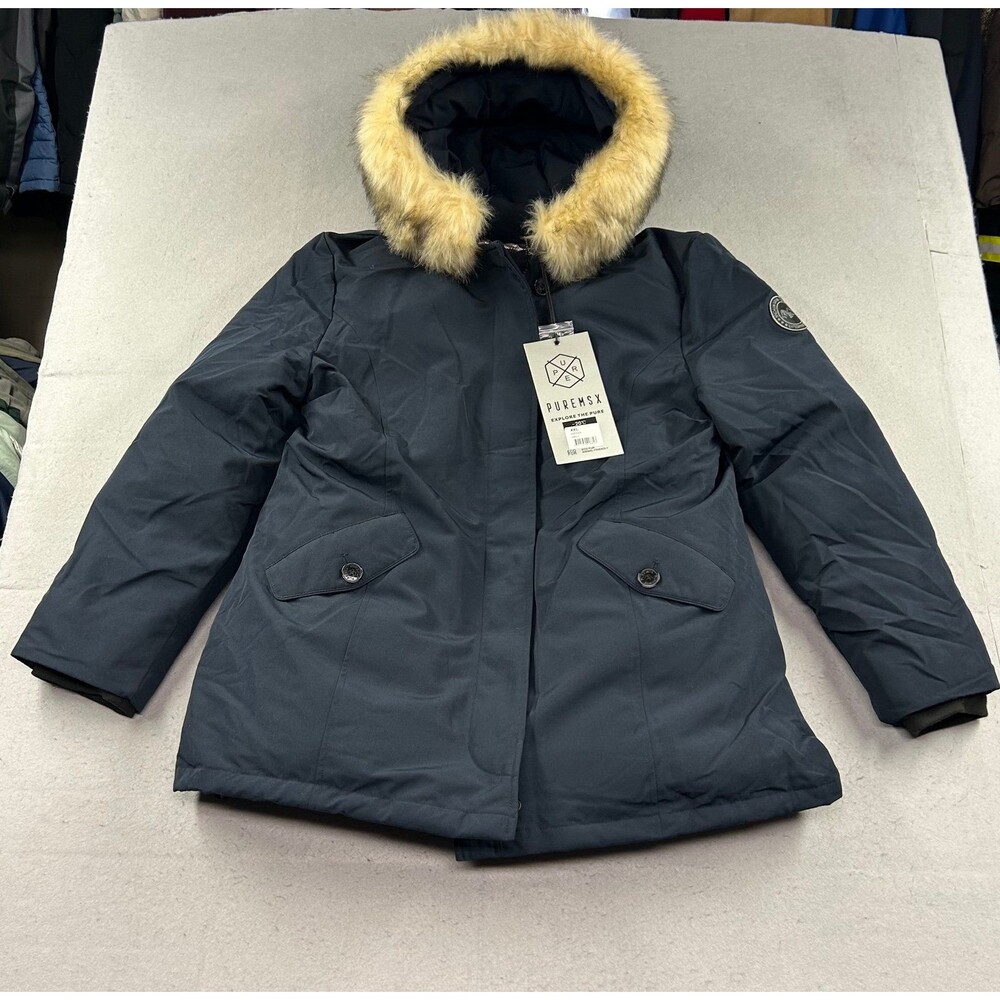 PUREMSX Winter Parkas Womens Water Resistant Thick Warm Vegan Down Padded Coat